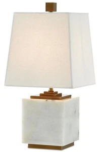 Currey and Company Annelore Table Lamp  White/Antique Brass Finish NO LAMP SHADE - Picture 1 of 2