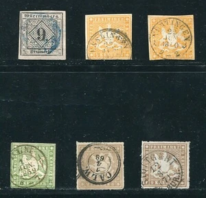GERMANY WURTTEMBERG 1851/1859 FINE USED STAMPS - Bild 1 von 2