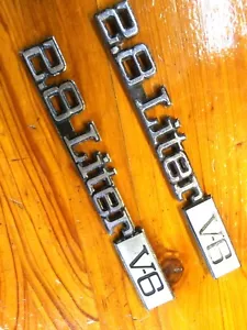 ++PAIR 2.8 Liter V6 Emblems 7 1/4" 1985 - 1988 Firenza Cimarron Cavalier Skyhawk - Picture 1 of 2