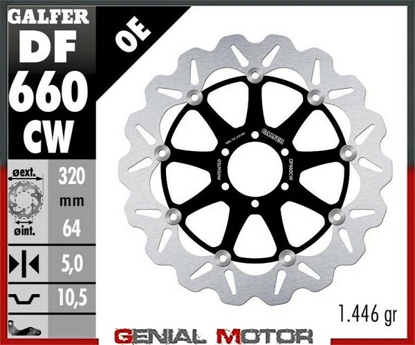 Galfer Front Brake Disc Wave Floating 320X5m Ducati 900 M Monster 2000>2002 - Image 1 of 1