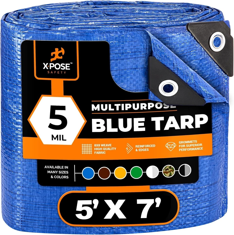 XPOSE SAFETY X-Pose Multipurpose Better Blue Tarp 5x7 5mil thick-NEW!