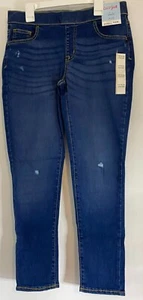 Girls' Cat & Jack Mid-Rise Pull-On Jeggings - Dark Vintage Blue - 14 Plus - Picture 1 of 2