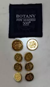 Botany 500 Replacement Buttons 8 Gold Tone Solid Metal Buttons Vintage - Picture 1 of 4