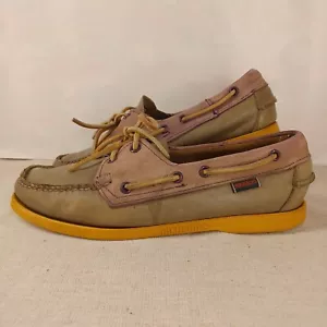 Sebago Women's Docksides Spinnaker Deck Shoes Grey Blue Pink Nubuck Size 6.5 W.. - Picture 1 of 17