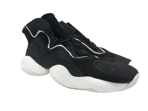 adidas Men's CRAZY BYW SHOES CORE BLACK/CLOUD WHITE/REAL PURPLE 14M - Picture 1 of 8