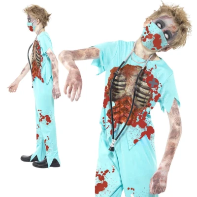 Disfraz de Cirujano Zombie Infantil Niños Halloween Doctor Vestido Elegante S-L Foto 1 de 4