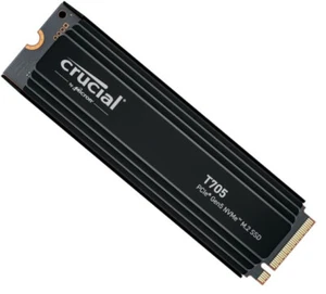 Crucial T705 4TB Gen5 NVMe SSD Heatsink - 14100/12600 MB/s R/W 2400TBW 1500K IOP - Picture 1 of 1