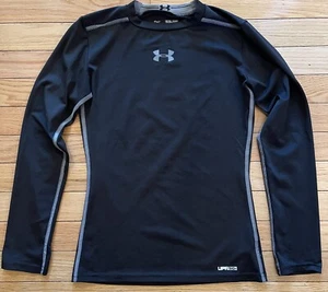 Under Armour Black Fitted UPF 50+ Compression Long Sleeve Shirt Youth Medium - Picture 1 of 5
