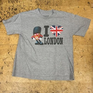 RARE ENGLAND london EXCLUSIVE M&M Mars T SHIRT Youth Medium gray - Picture 1 of 8