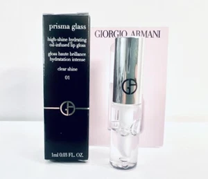 Brillo de labios Giorgio Armani Prisma Glass alto brillo con infusión de aceite 01 brillo transparente mini - Imagen 1 de 4