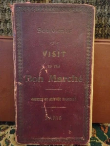 Souvenir Folding Map Bon Marche Paris France 1892-1900's Vintage - Picture 1 of 12