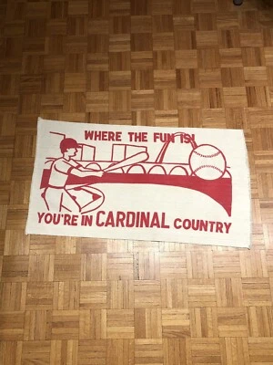 "Alfombra de algodón tejida vintage de los Cardenales de San Luis - 41 x 23"" - EXC Foto 1 de 4