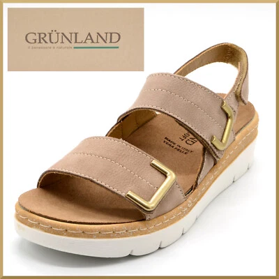 Sandali da donna GRUNLAND con plantare estraibile pelle bassi regolabili estivi - Immagine 1 di 4