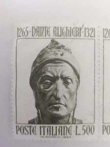 1265-Dante Alighieri-1321 - FRANCOBOLLO POSTE ITALIANE Lire 500 - Foto 1 di 1