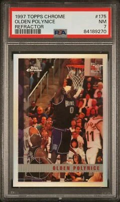 1997 TOPPS CHROME REFRACTOR #175 OLDEN POLYNICE PSA 7 - Image 1 of 2
