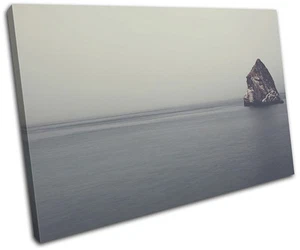 Ocean Rock Misty Landscapes SINGLE CANVAS WALL ART Picture Print - Picture 1 of 1