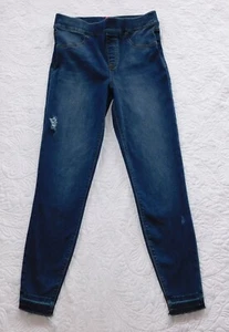 SPANX ― M Medium ― Pull On Distressed Denim Legging Slimming Jegging Jeans #CW29 - Picture 1 of 5