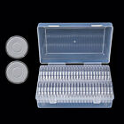 50 pièces 41 mm boîte à capsules de pièces avec coussin intérieur étui de protection de stockage en plastique