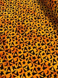 Midnight Magic Pumpkin Checkerboard - Banyan Batiks Fabric for Northcott - Picture 1 of 3