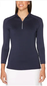 Womens 3/4 Sleeve Swing Tech™ Shadow Stripe Polo Various Sizes - Picture 1 of 3