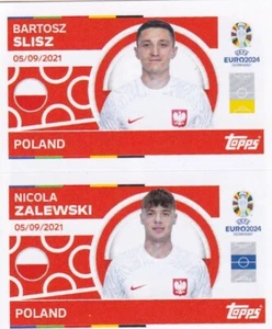 Topps UEFA Euro 2024 Sticker Poland POL 8 & 9 Bartosz Slisz - Nicola Zalewski - Bild 1 von 2