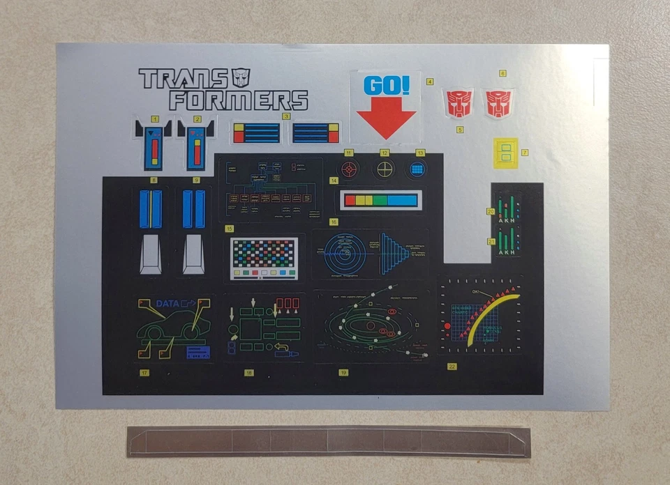 HOJA DE PEGATINAS TRANSFORMERS G1 OPTIMUS PRIME ¡RARA! ETIQUETAS CALCOMANÍAS ROBOT AUTOBOTT Foto 1 de 2