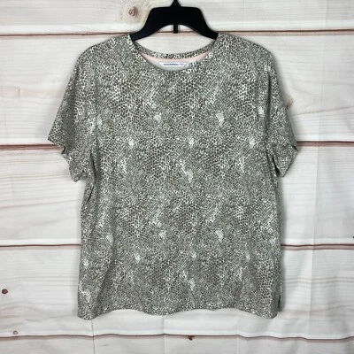 Camiseta Isaac Mizrahi Live Top Mujer L Beige Piel de Serpiente Manga Corta Cuello Redondo Foto 1 de 4