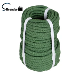 3/8"×100' 3520 Lbs Army Green High Strength Pulling Rope Braided Polyester Rope - Picture 1 of 11
