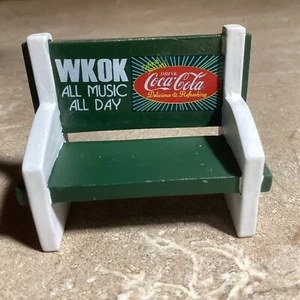 2003 Town Square Coca Cola - WKOK RADIO -Bench Sign Christmas Coke- 1 3/4” Tall - Picture 1 of 4