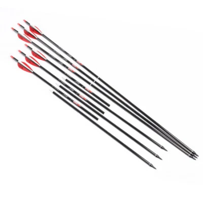 30" 3/6pcs 6.2MM Archery Carbon Arrow Removable Two Section Arrow Telescopic Set - Image 1 of 4