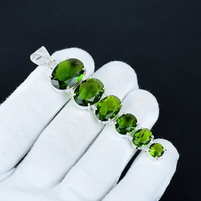 Peridot Edelstein Handgemacht 925 Sterlingsilber Anhänger August Geburtssteine - Bild 1 von 4