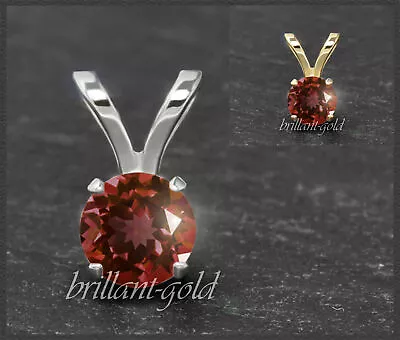 Anhänger 585 Gold, Granat rot 4, 5, 6, 7 mm, Reiter aus Gelbgold, Weißgold - Bild 1 von 4