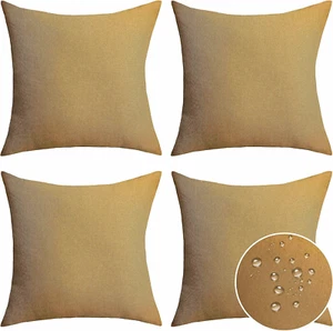 Home Brilliant Pillow Covers 18X18 Outdoor Pillows Burlap Sunbrella Yellow Musta - Picture 1 of 12