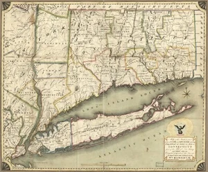 Southern New York, Long Island, NJ & CT - 1815 Vintage Map Print by Wm. Damerum - Picture 1 of 1