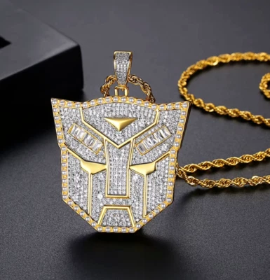 AAA+ CIRC Transformadores de Latón de Alta Gama AUTOBOT Colgante y Collar de Cadena de Cuerda de 24" Foto 1 de 4