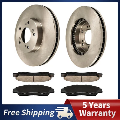 Front Brake Rotors Ceramic Brake Pads For Honda Prelude 1997-2001 Acura RL - Image 1 of 4