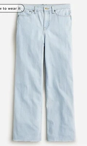 NWT J.Crew Full Length Jeans ~ Sz 25 ~ Rocky Beach Light Wash ~ Wide Leg Raw Hem - Picture 1 of 7