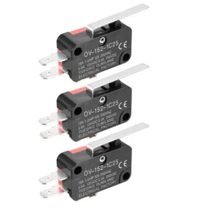 3PCS OV-152-1C25 15A 125/250VAC SPDT NO NC 3 Terminals Hinge Lever Micro Switch - Imagen 1 de 4