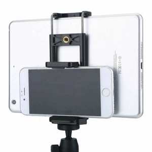 Tripod Head Adapter Phone Tablet Holder Clip Stand Mount Bracket For iPhone iPad - Picture 1 of 9