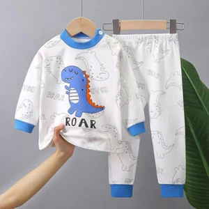 Cotton Children Pajamas Sets Unisex Soft Comfort Warm Cute Cartoon Printed Suita - Picture 1 of 30