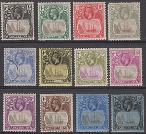 Ascension 1924 KGV SG10-20 Briefmarken. Montiert neuwertig (MM) / fein gebraucht (FU) - Bild 1 von 2