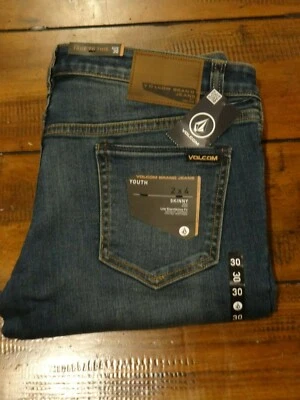 Pantalones de mezclilla ajustados Volcom 2x4 para niños talla 20/30 cintura venta al por menor $45 nuevos con etiquetas Foto 1 de 4
