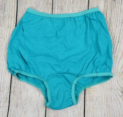 VTG Women's Vintage High Waist Panty Underwear Brief Pantie Teal Green Size 6 - Image 1 of 4