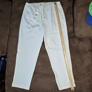 NWT EILEEN FISHER PULL ON PANTS ANKLE SLIM COTTON TWILL STRETCH MEDIUM PETITE - Picture 1 of 21