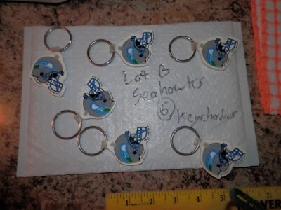 Seattle Seahawks Keychain lot (6)  NEW VTG 1993 Lot B 90's rubber key rings - Image 1 of 4