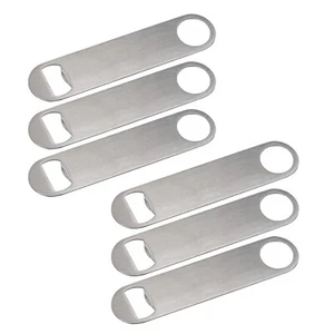 Speed Bottle Opener Stainless Steel Beer Flat Bar Cap Bartender Remover Hang 6x - Picture 1 of 4