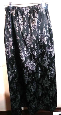 Falda Tumbleweeds Mujer Pequeña ALine Negra Plateada Maxi Metálica Floral Formal Foto 1 de 4