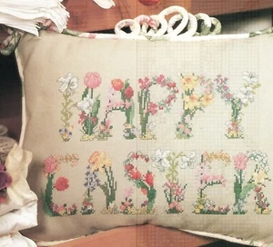 Leisure Arts Frohe Ostern Kissen einzeln Kreuzstichmuster - Bild 1 von 1