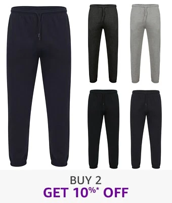 Jogging Bottoms Boys Girls Kids Plain School Sports Tracksuit Joggers Fleece PE - Image 1 of 3