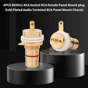 4 Stück Goldplattierte RCA Buchsen für Audio-Endgerätegehäuse mit Panelmontage - Bild 1 von 10